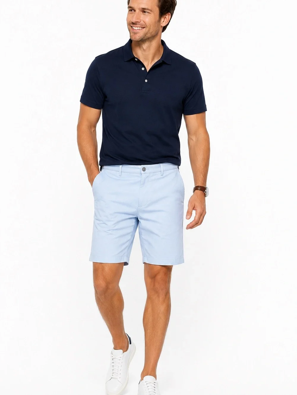 J.Crew Oxford Tech Shorts 9” Light Blue Stretch Performance Chino W32